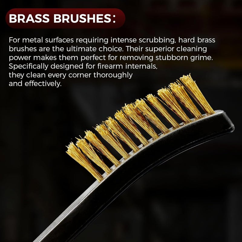 PINGMIC 12 Pack Double-Ended Gun Cleaning Brushes Set, Brass Brush Gun Cleaning -Nylon Handle - All Purpose Cleaning Supplies Kit - Image 4